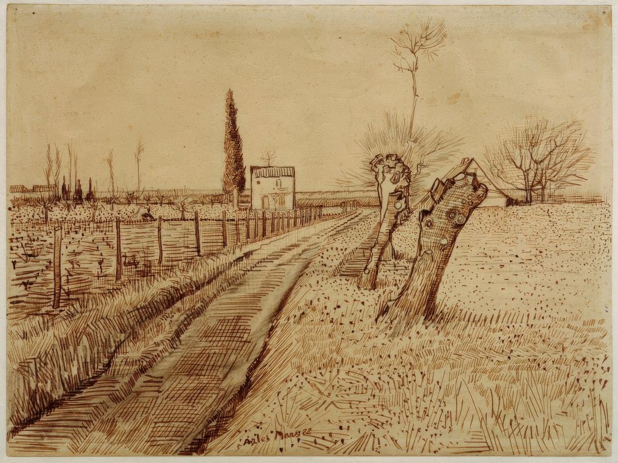 Landscape with Path and Pollard Willows by Vincent van Gogh