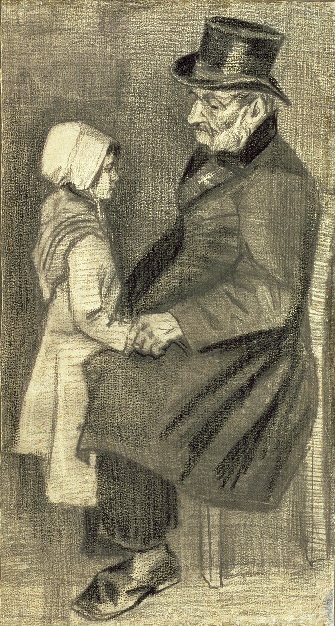 Seated Man with His Daughter by Vincent van Gogh