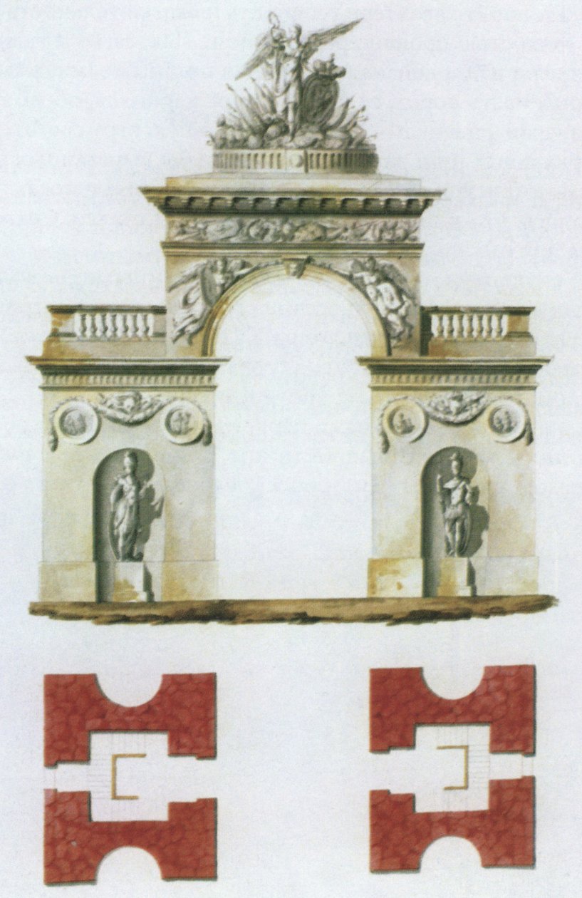 Project of Birch Gates by Vincenzo Brenna