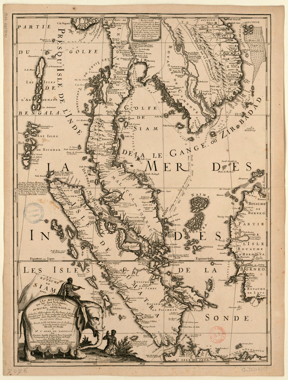 Route from Brest to the Kingdom of Siam by Vincenzo Maria Coronelli
