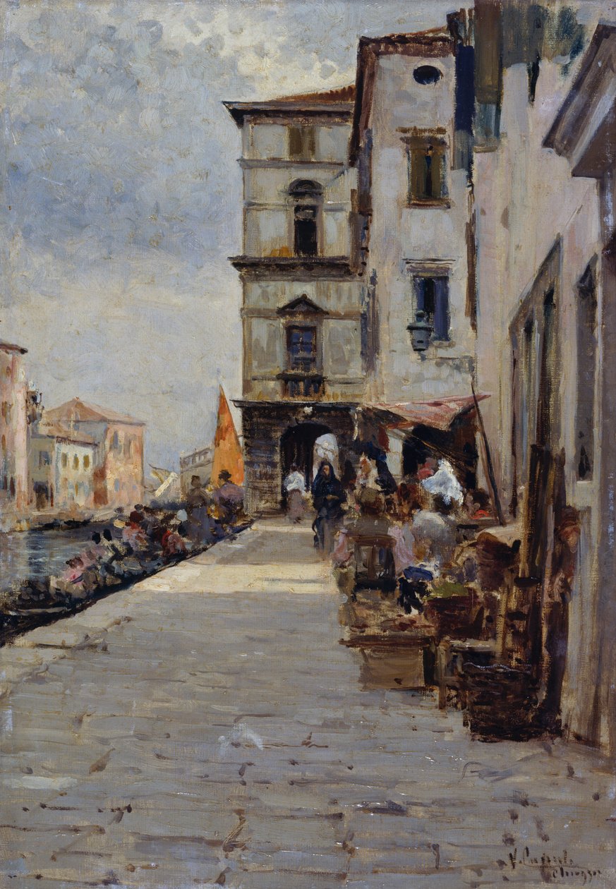 Market in Chioggia by Vincenzo Caprile