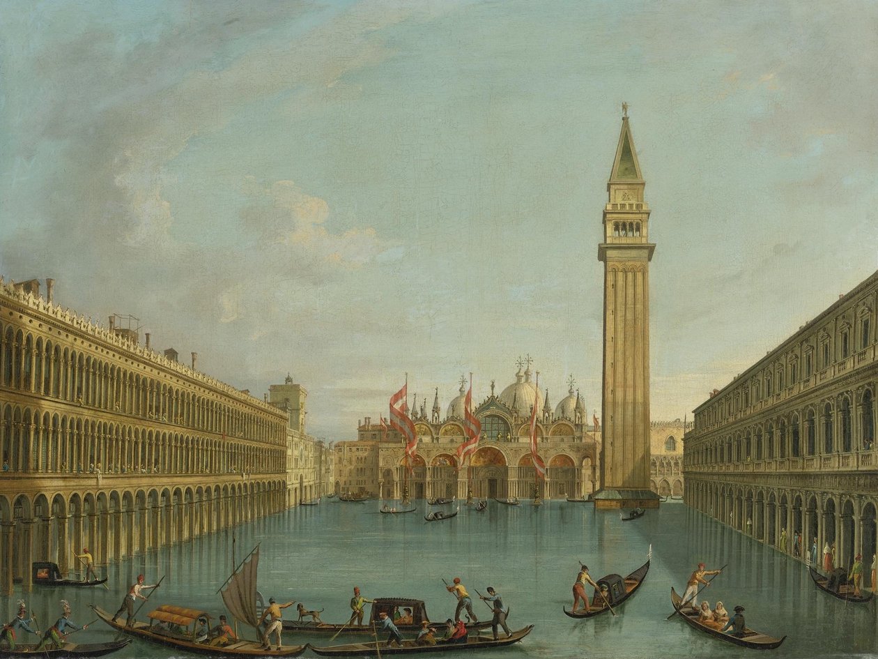View of the Flooded Piazza San Marco by Vincenzo Chilone