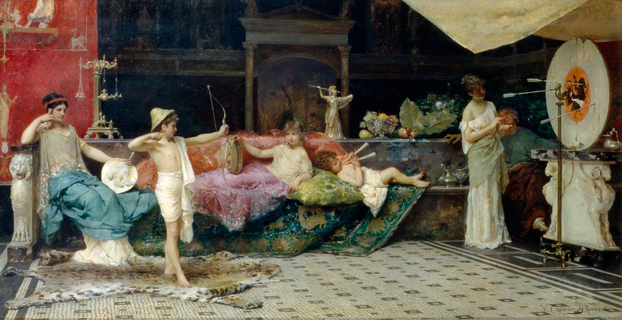 Roman Children at Indoor Archery by Vitorio Capobianchi