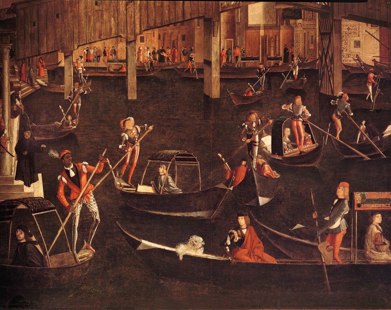 Gondoliers on the Grand Canal (detail) by Vittore Carpaccio