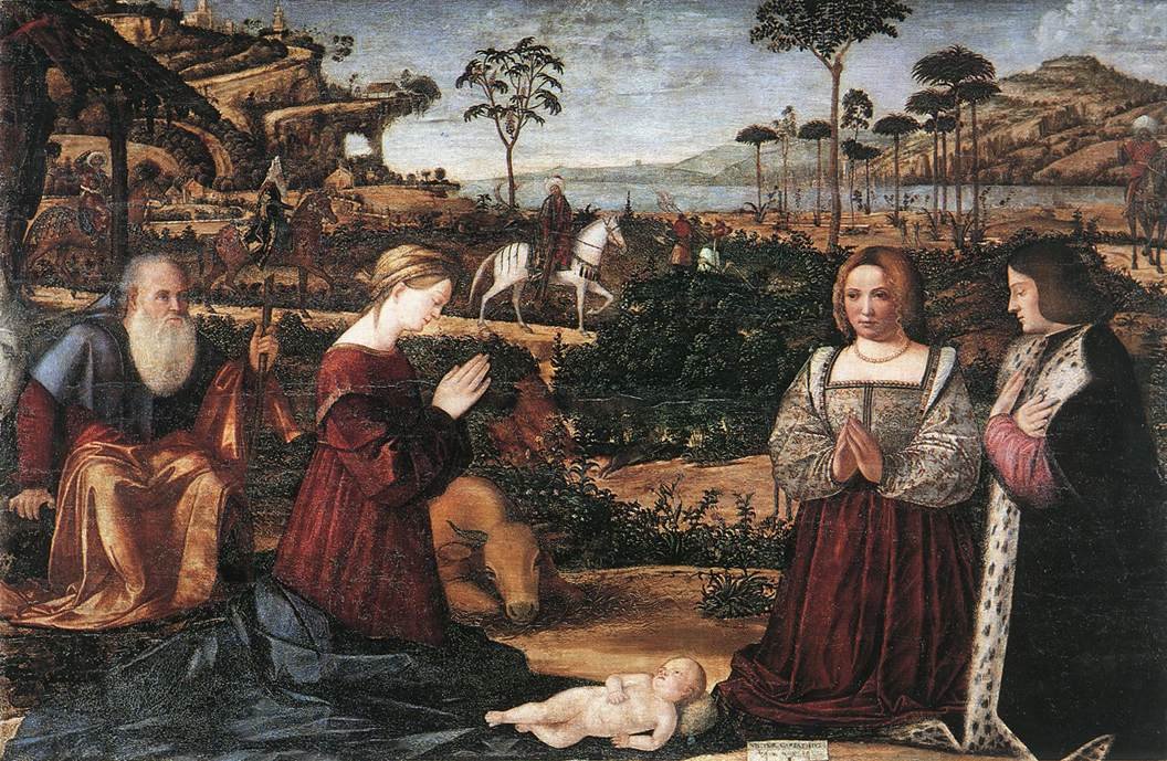 Holy Family with Two Donors by Vittore Carpaccio