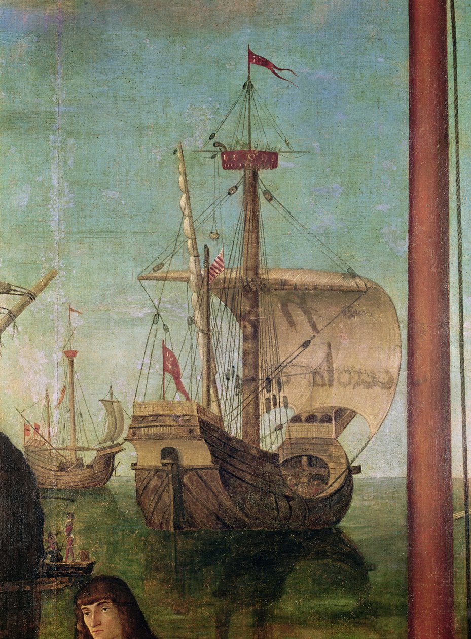 The Meeting and Departure of the Betrothed, from the St. Ursula Cycle (detail) by Vittore Carpaccio