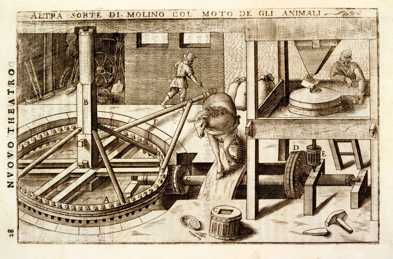 Horse-Driven Milling Machine by Vittorio Zonca