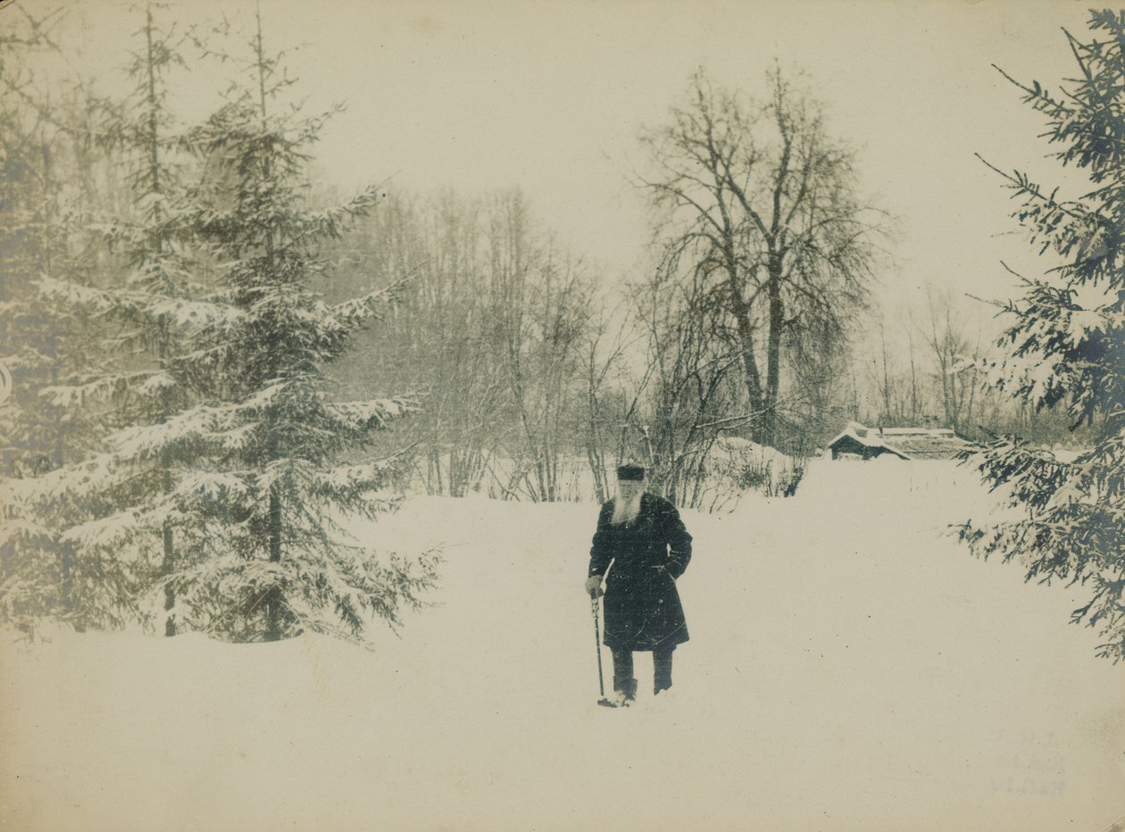 Count Lev Nikolayevich Tolstoy walking by Vladimir Grigorievich Chertkov