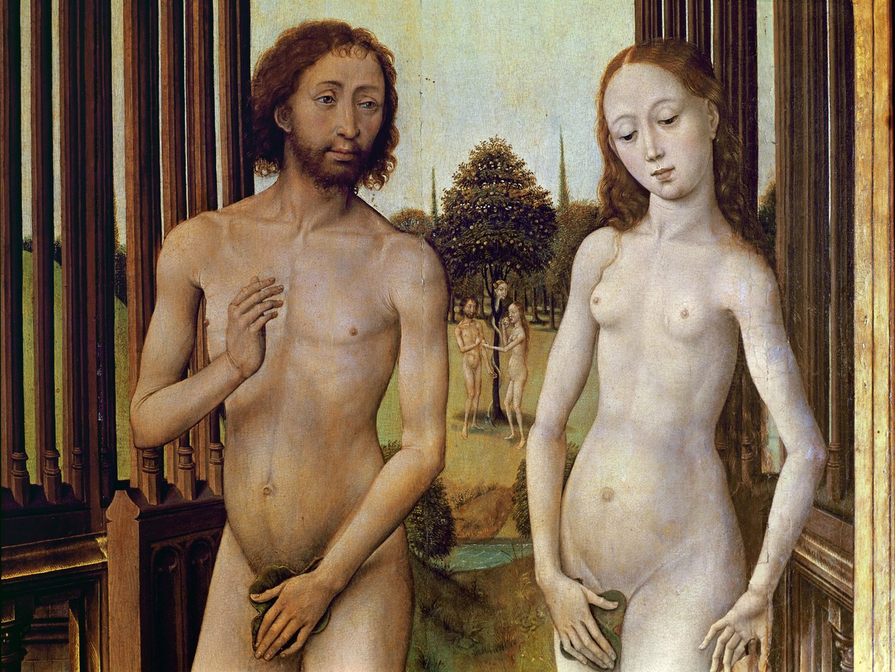 Adam and Eve Expelled from the Garden of Eden (detail) by Vrancke van der Stockt