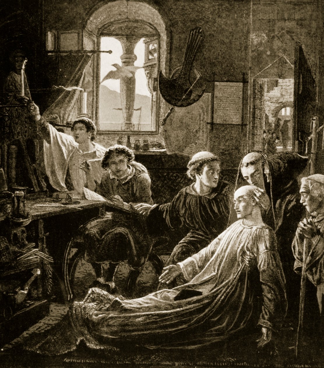 The Death of the Venerable Bede, 735 by W. Bell Scott