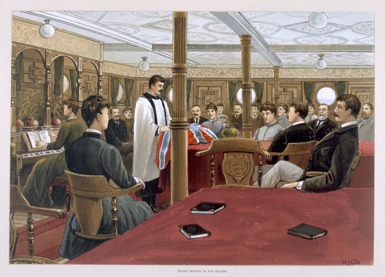 Sunday Morning, Divine Service in the Saloon, from 