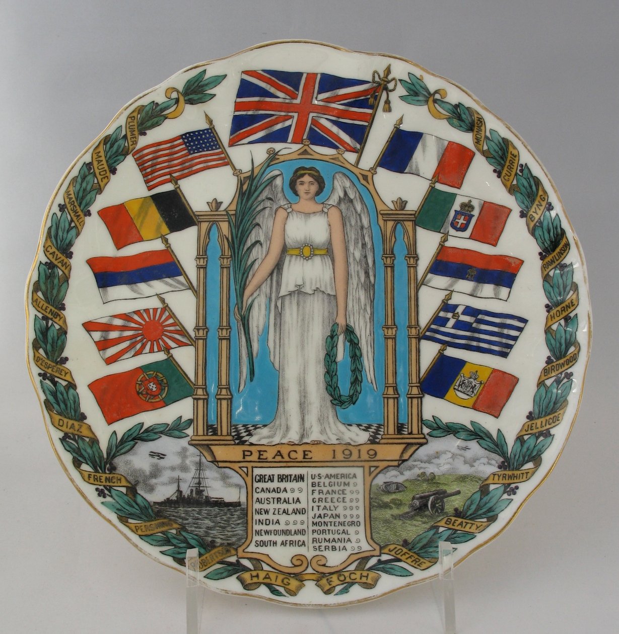 Victory Plate Peace 1919 by W. H. Goss