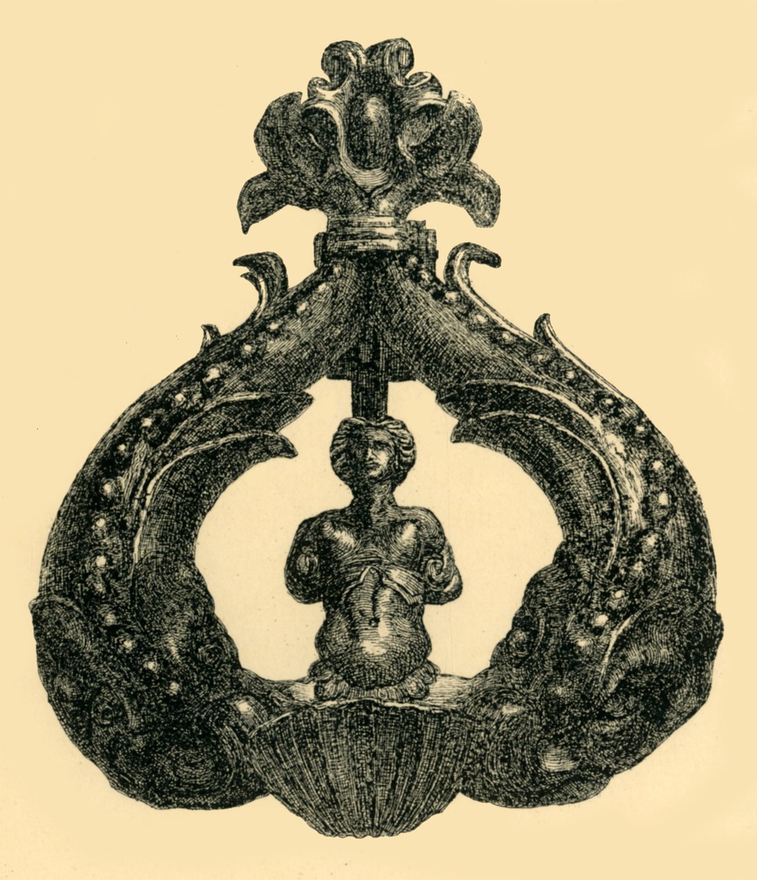 Bronze door knocker by W. Harbutt
