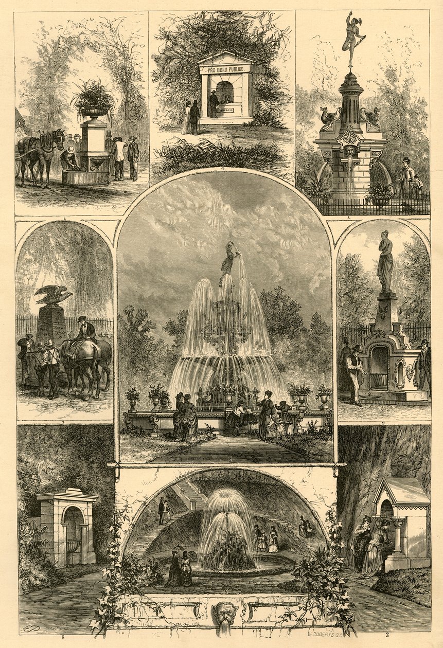 Fountains in Philadelphia by W. Roberts