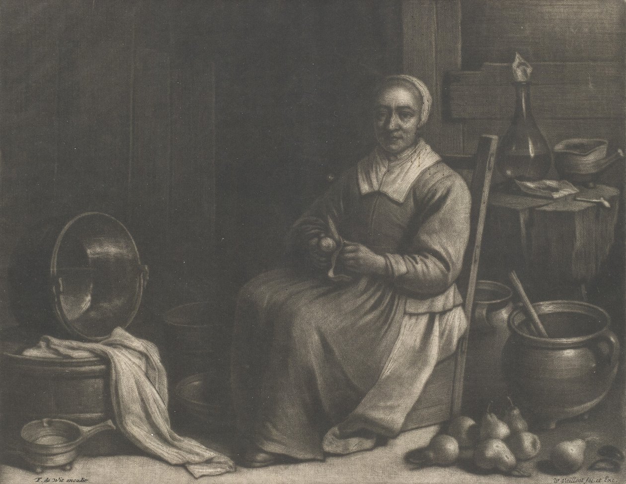 A Woman Peeling Pears by Wallerant Vaillant