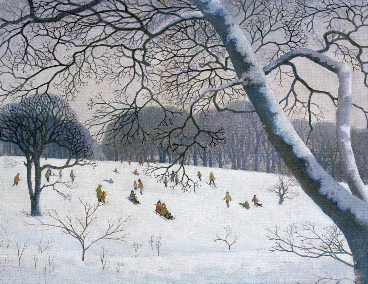 Tobogganing at the Golf Course by Walter Bell Currie Walter Bell Currie