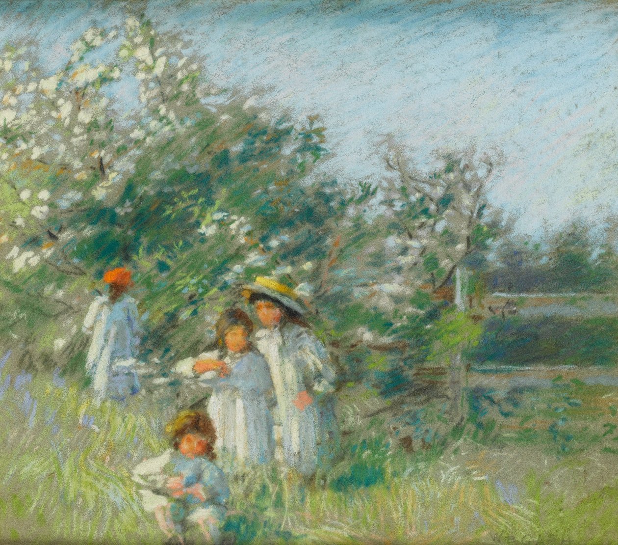 Children by a May Blossom Tree by Walter Bonner Gash