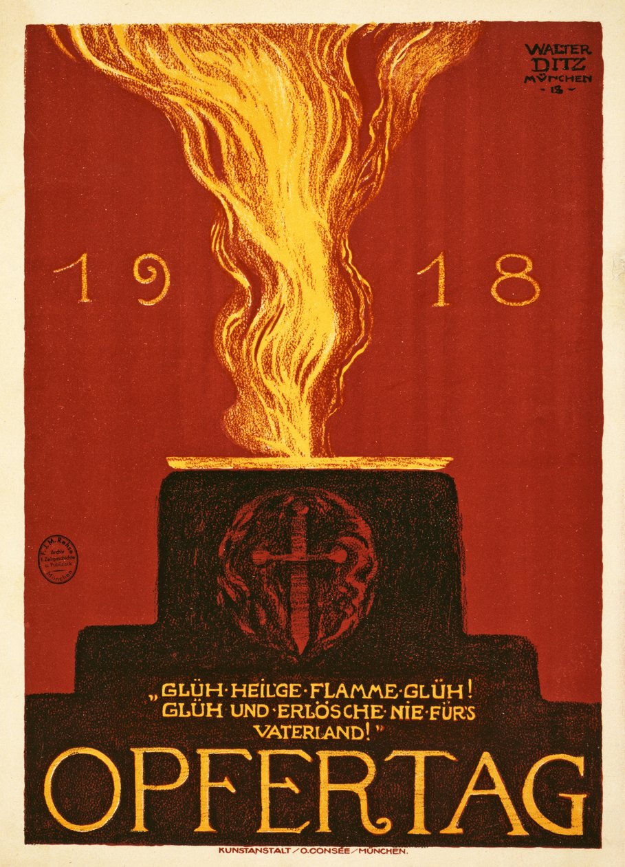 Sacrifice Day, 1918, Published in Munich, 1918 by Walter Ditz