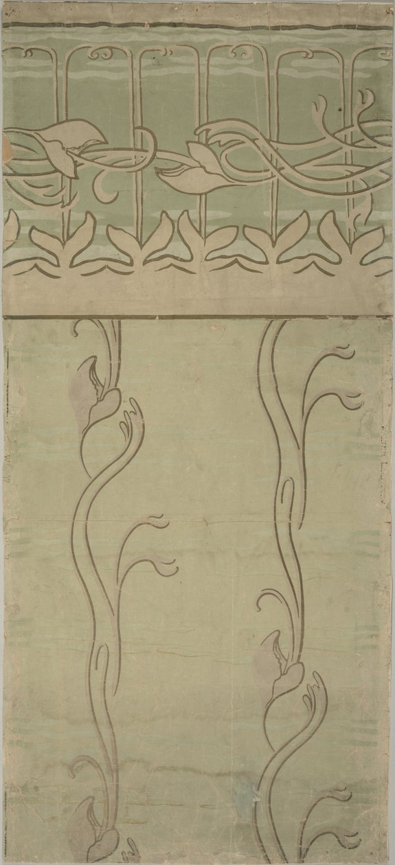 Wallpaper Design with Finishing Border, 1899 by Walter Leistikow
