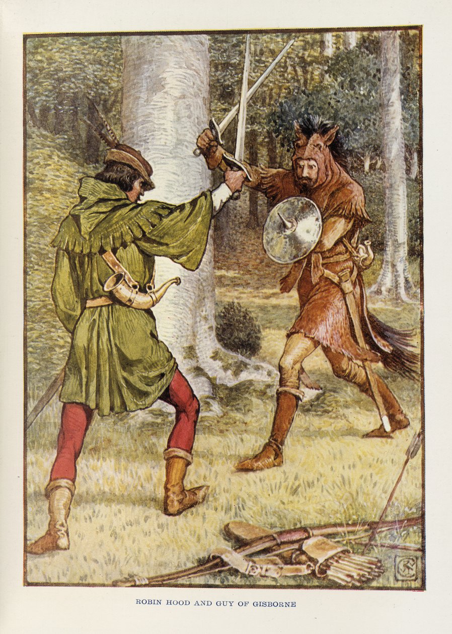 Robin Hood and Guy of Gisborne by Walter Crane