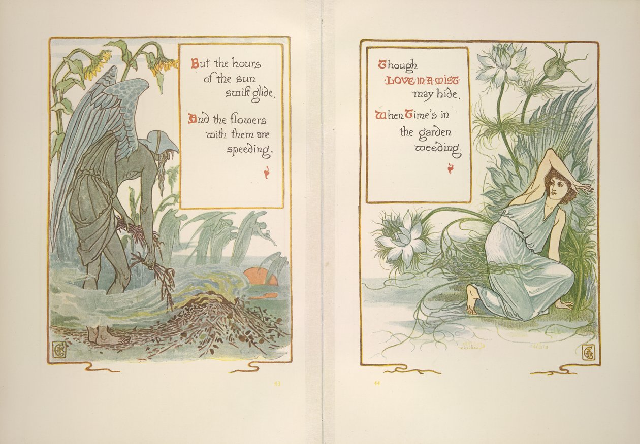 Sunset and love in a mist by Walter Crane