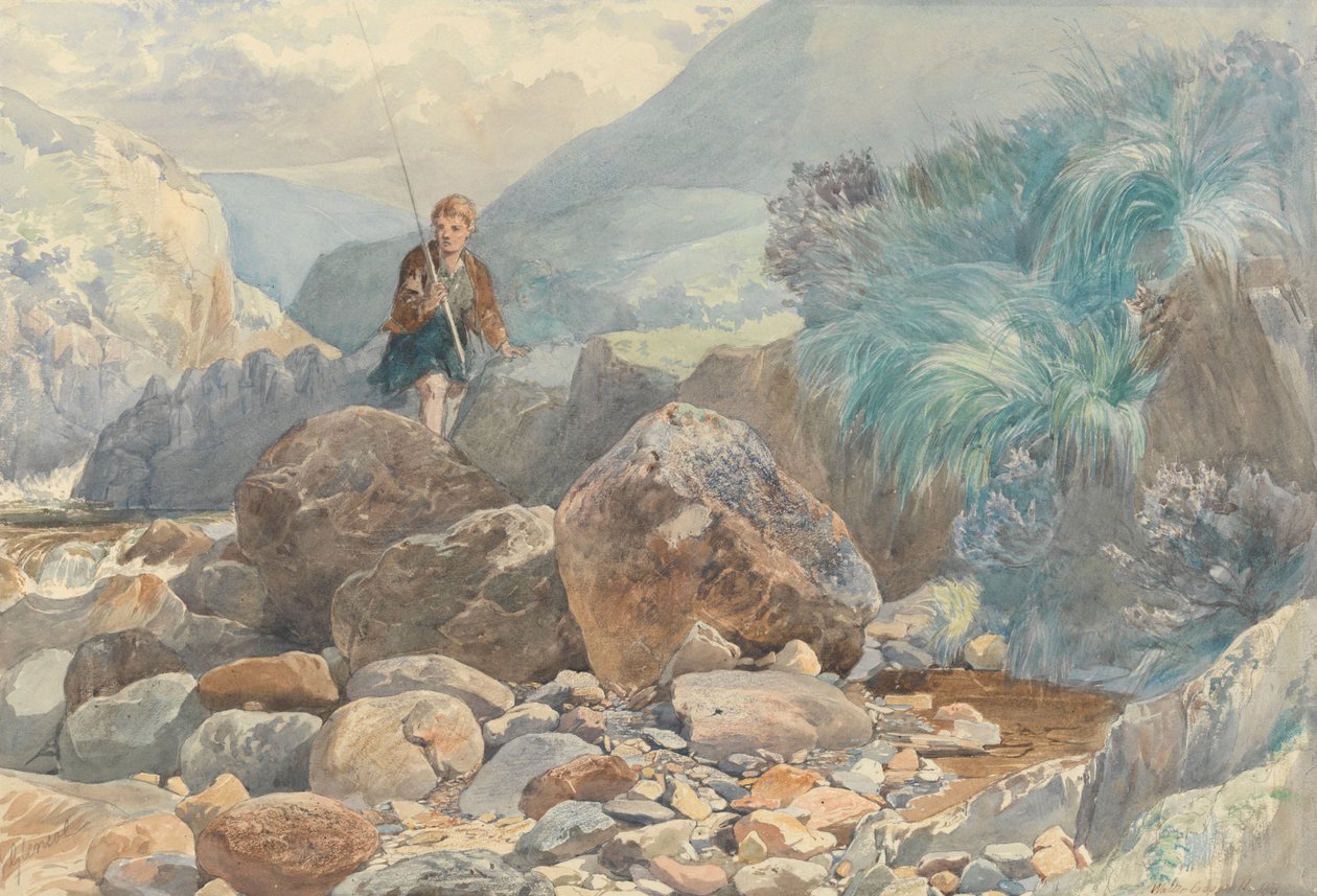 Glencoe: A Shepherd Boy Crossing a Burn by Walter Goodall