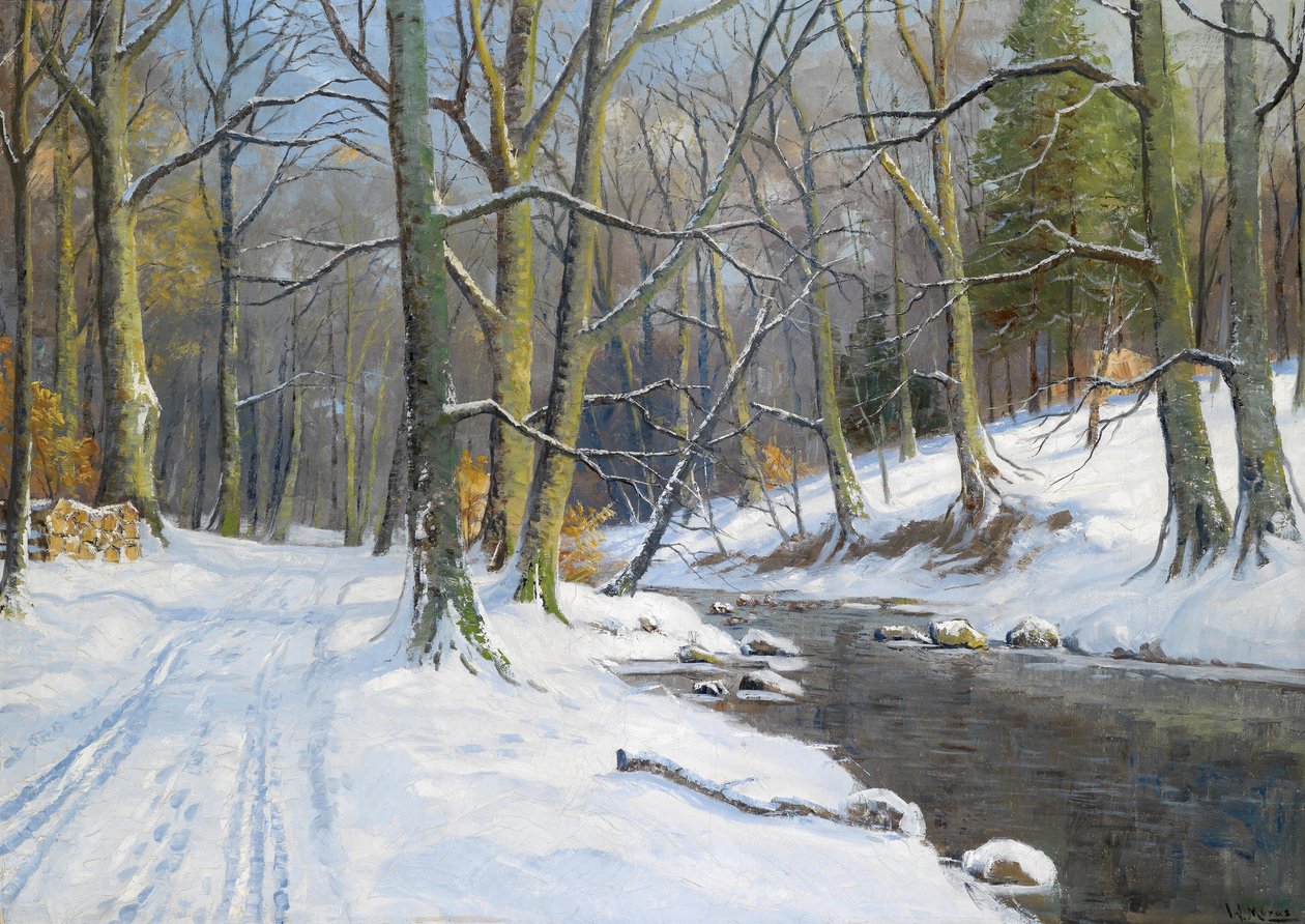 Stream Landscape in Winter by Walter Moras