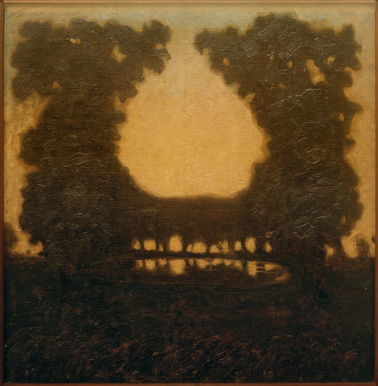 Park Landscape with Lake by Walter Ophey