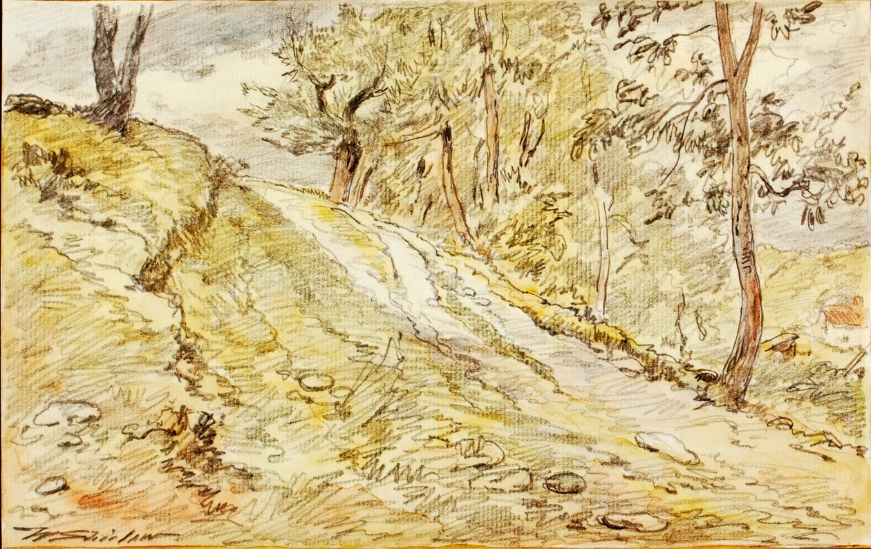 Landscape Sketch by Walter Shirlaw