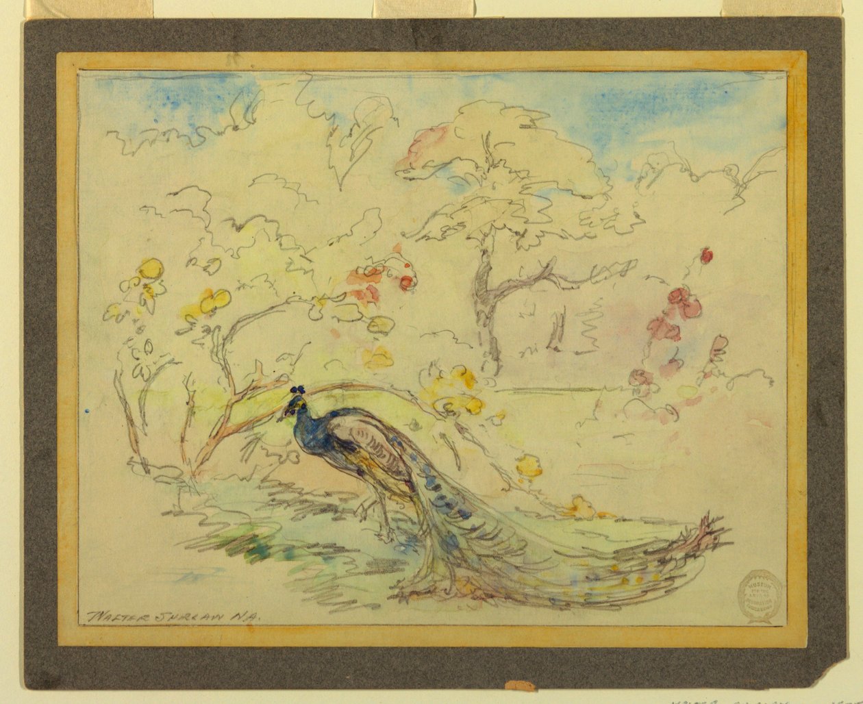 Peacock in a Garden by Walter Shirlaw