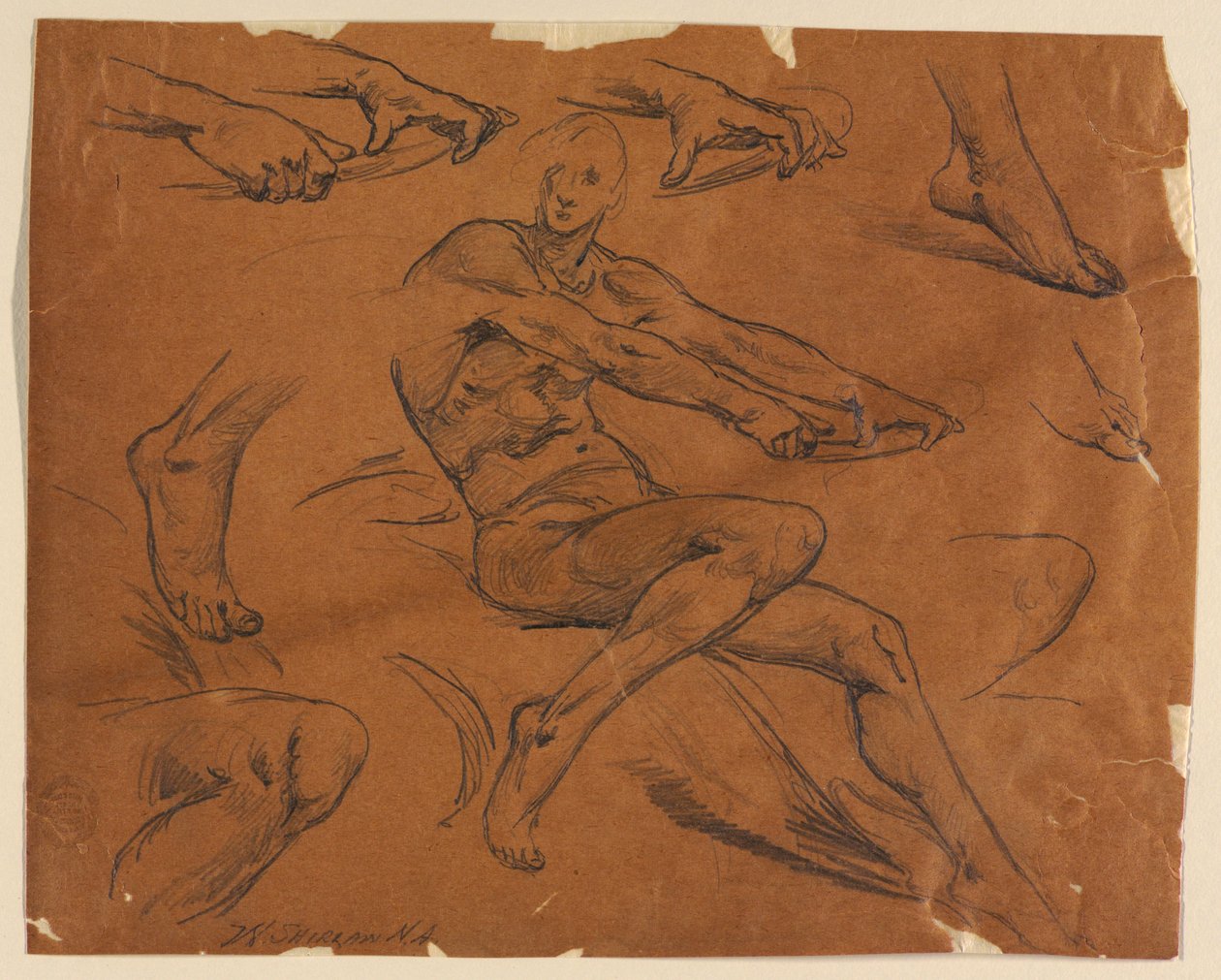 Studies of a Seated Nude by Walter Shirlaw