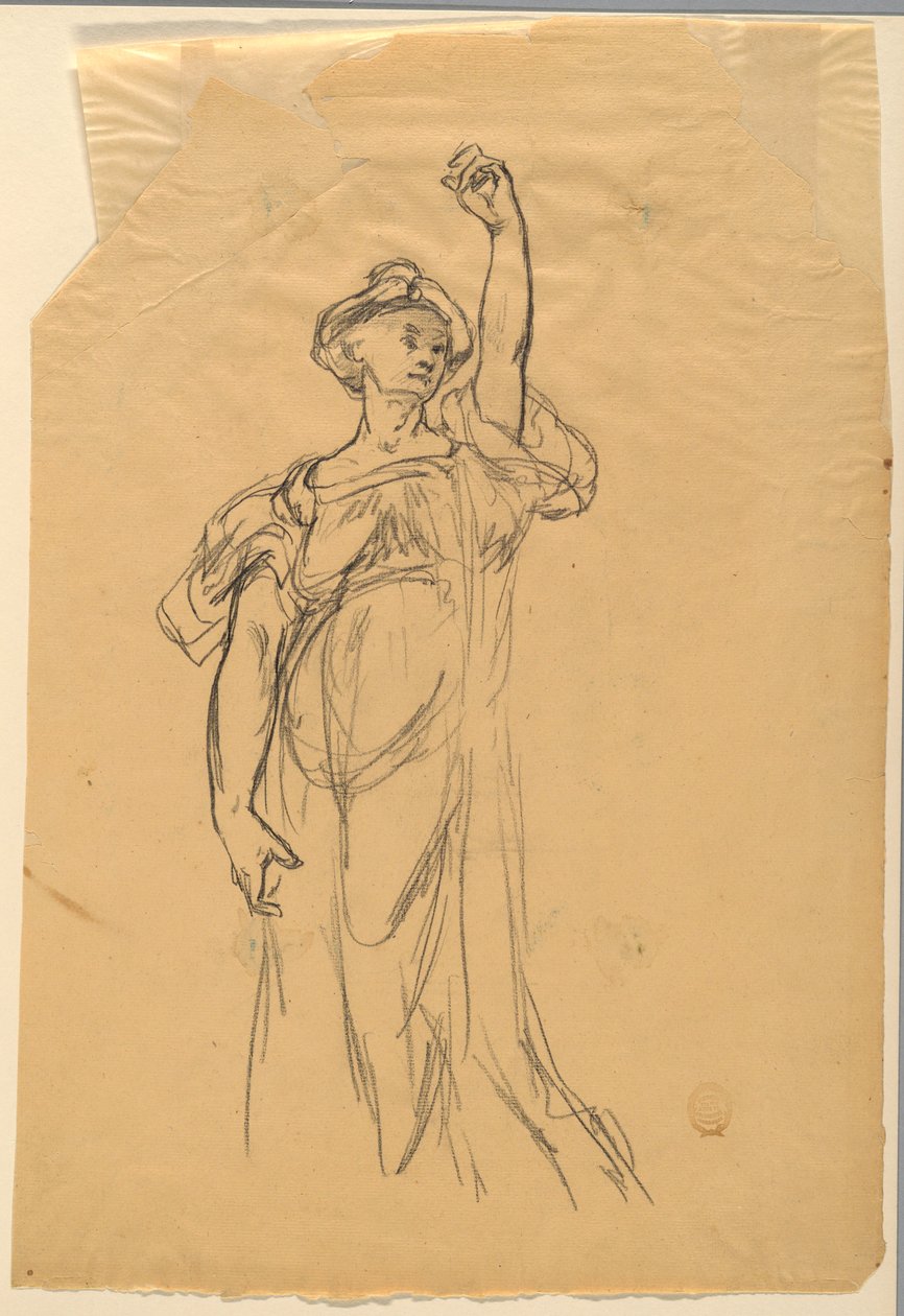 Study of Figure with Raised Arm by Walter Shirlaw