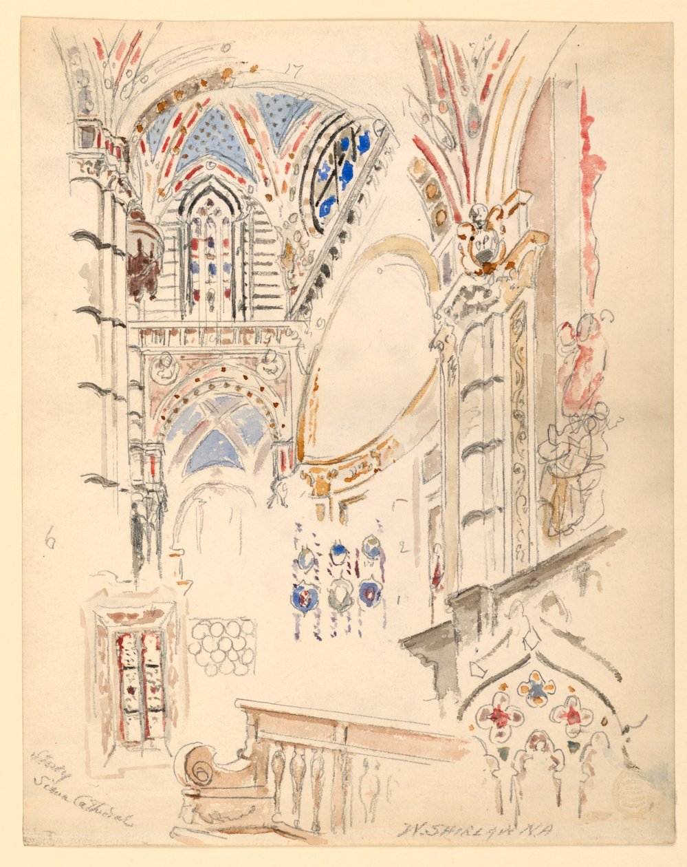 Study of Siena Cathedral by Walter Shirlaw