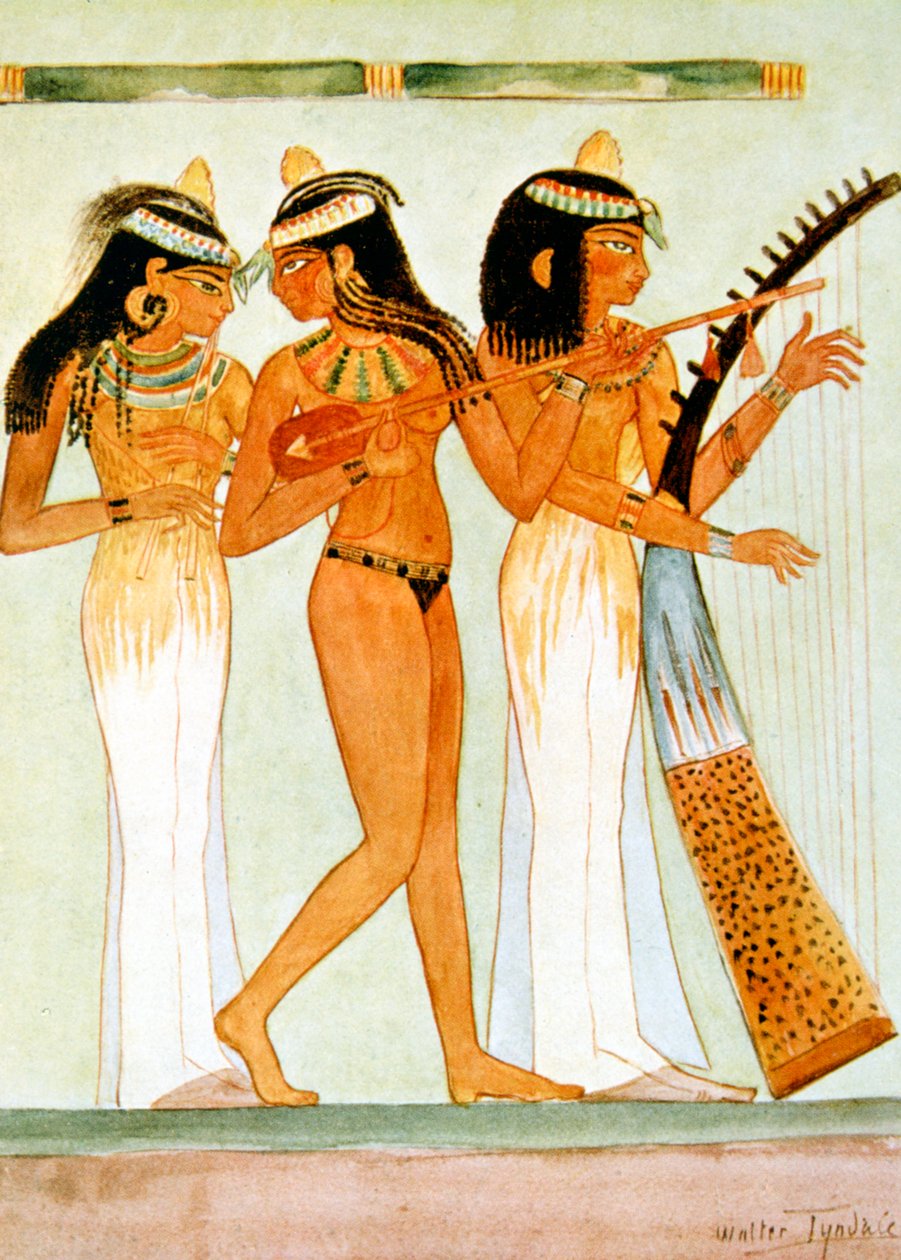 Ancient Egyptian musicians and a dancer by Walter Tyndale