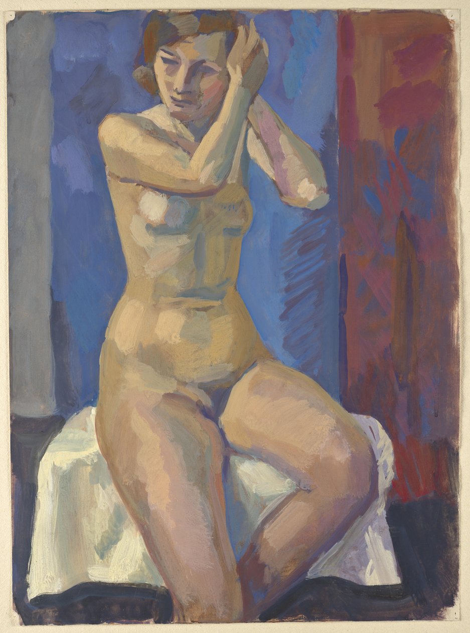 Seated Female Nude by Walther Gamerith