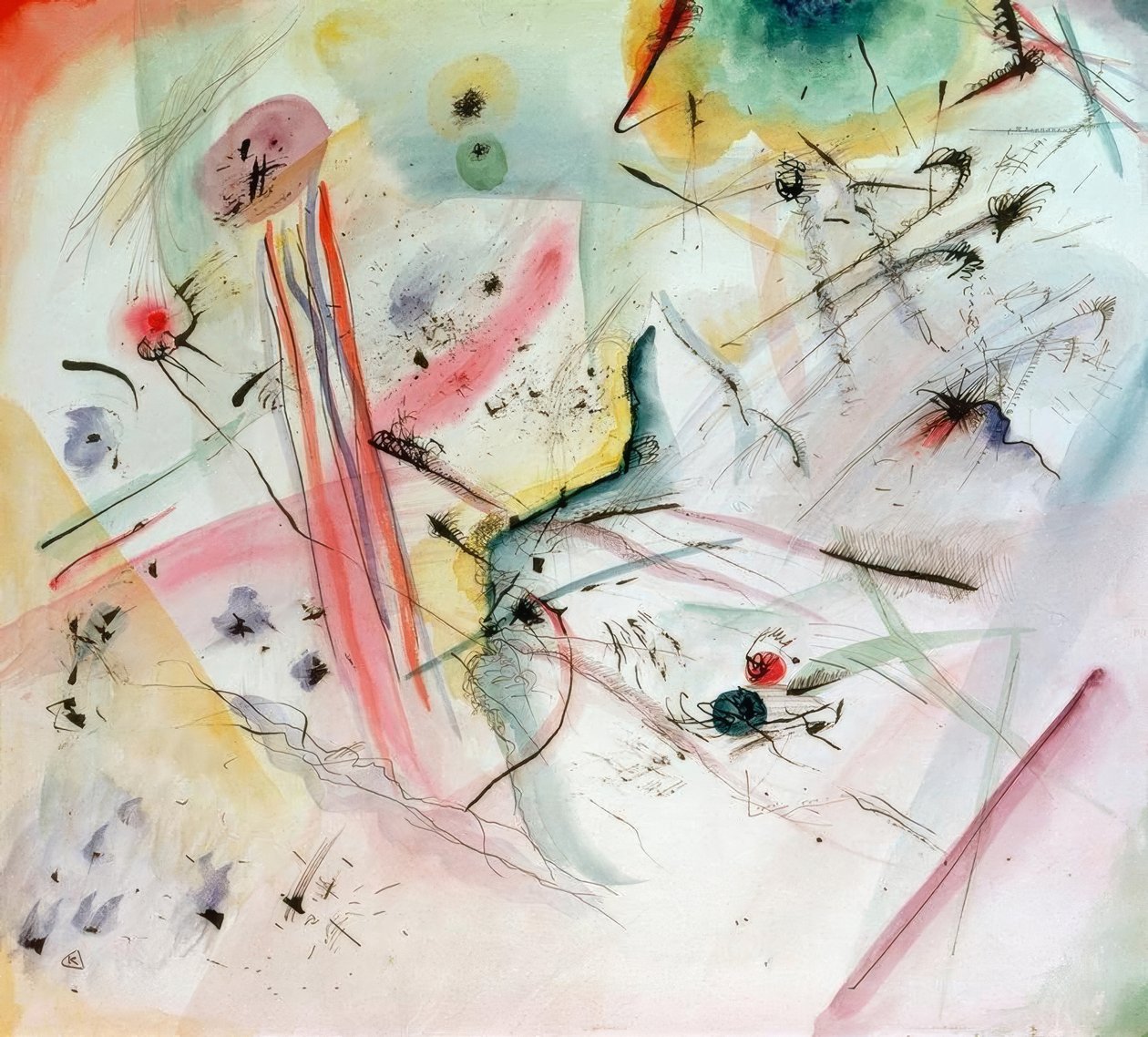 Composition with Red and Blue Bands by Wassily Kandinsky