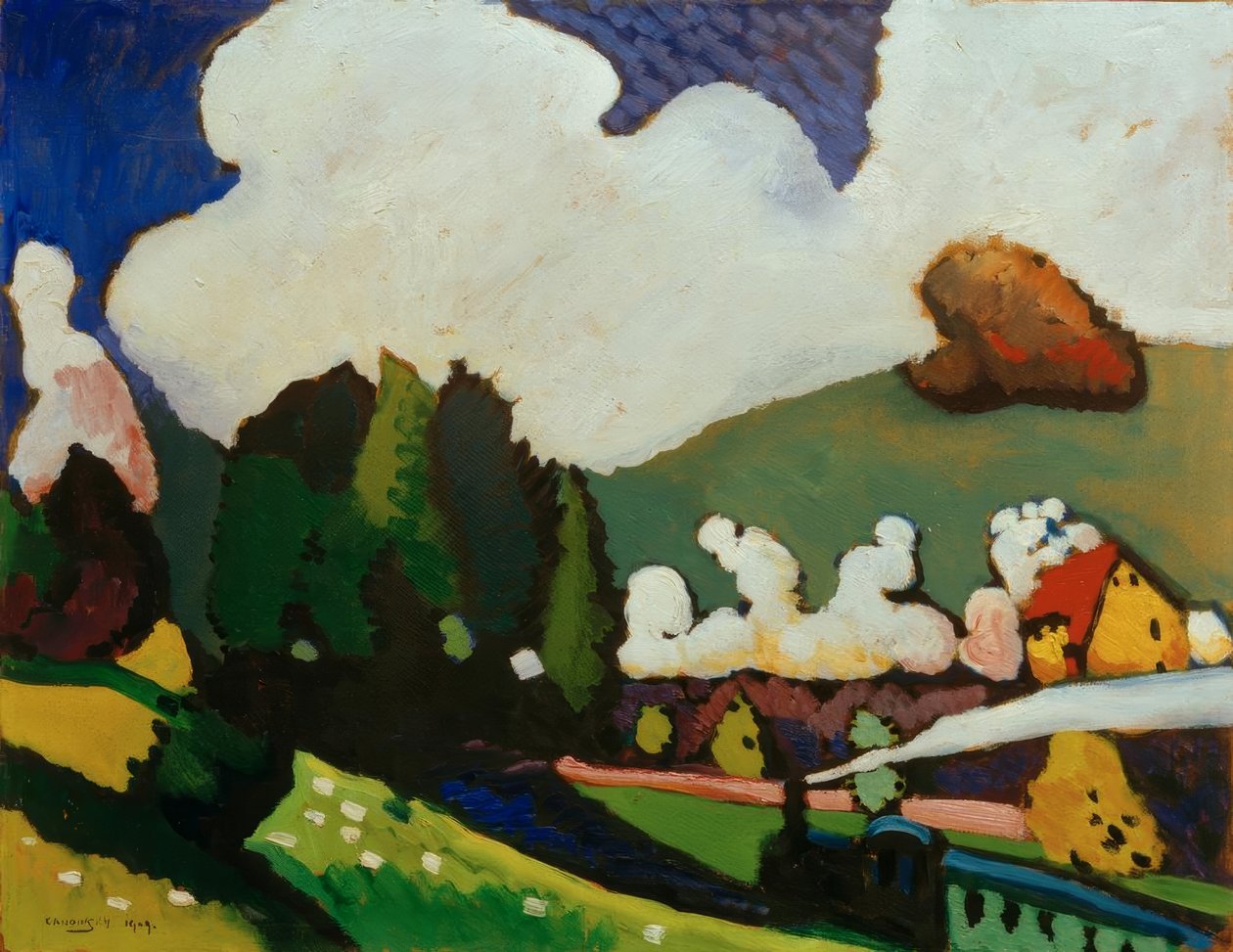 Landscape near Murnau with Locomotive by Wassily Kandinsky