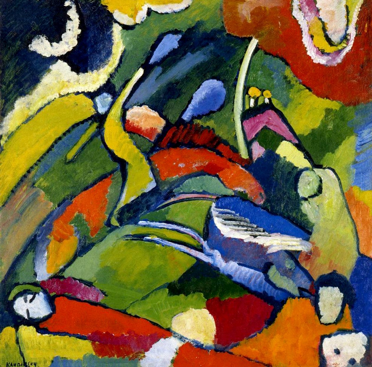 Two Riders and a Figure Lying Down, c.1909-10 by Wassily Kandinsky