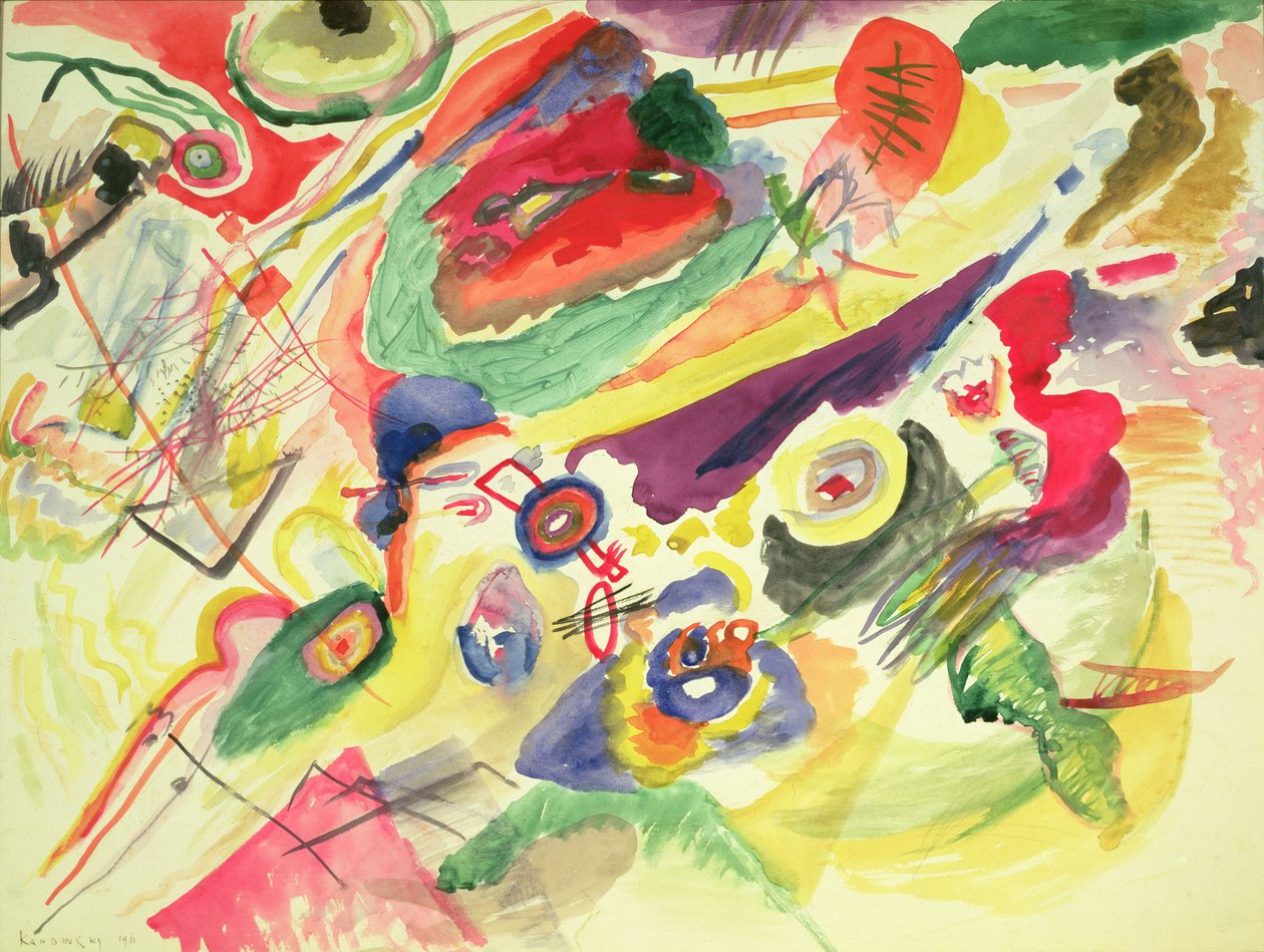 Watercolour with a Red Stain by Wassily Kandinsky