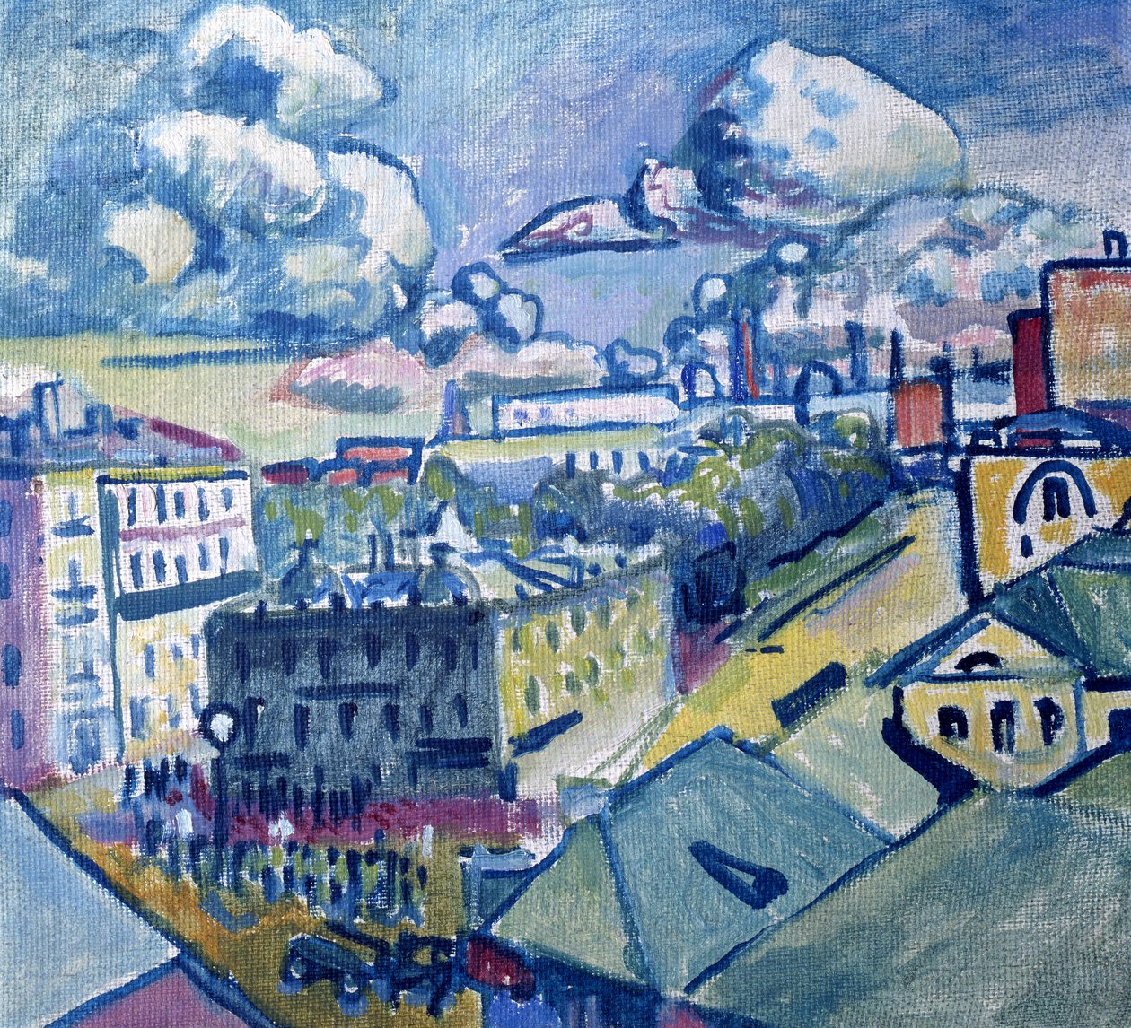 Zubovskij Square in Moscow Seen from the Window, 1916 by Wassily Kandinsky