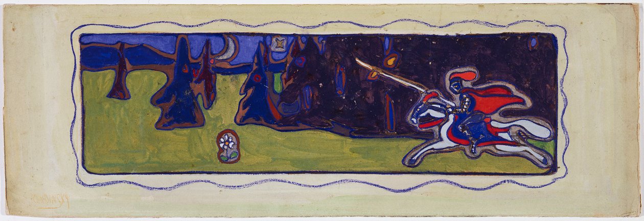 Twilight, verso: Sketch of a Couple by Wassily Kandinsky