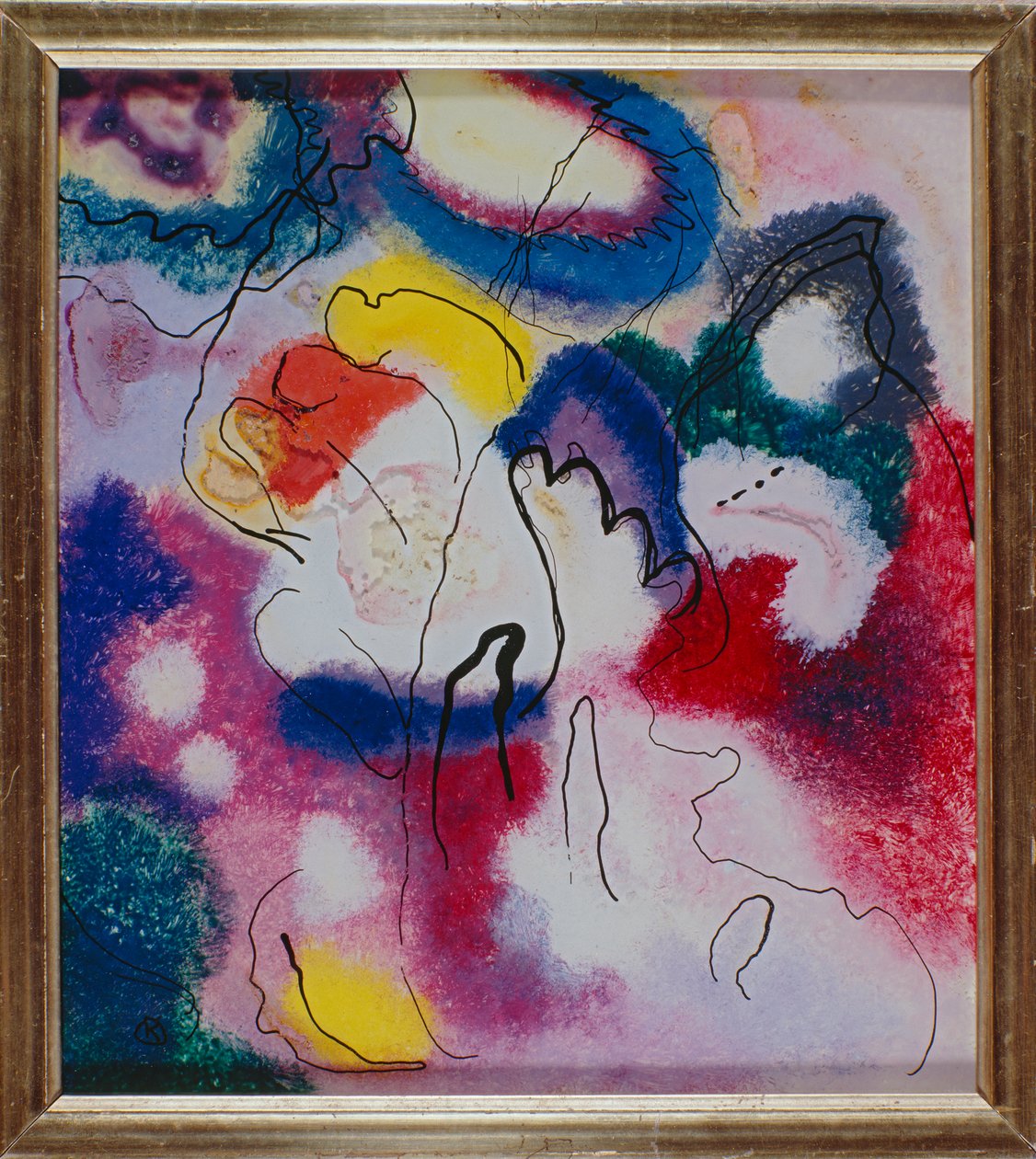Glass Painting with Red Spot by Wassily Kandinsky