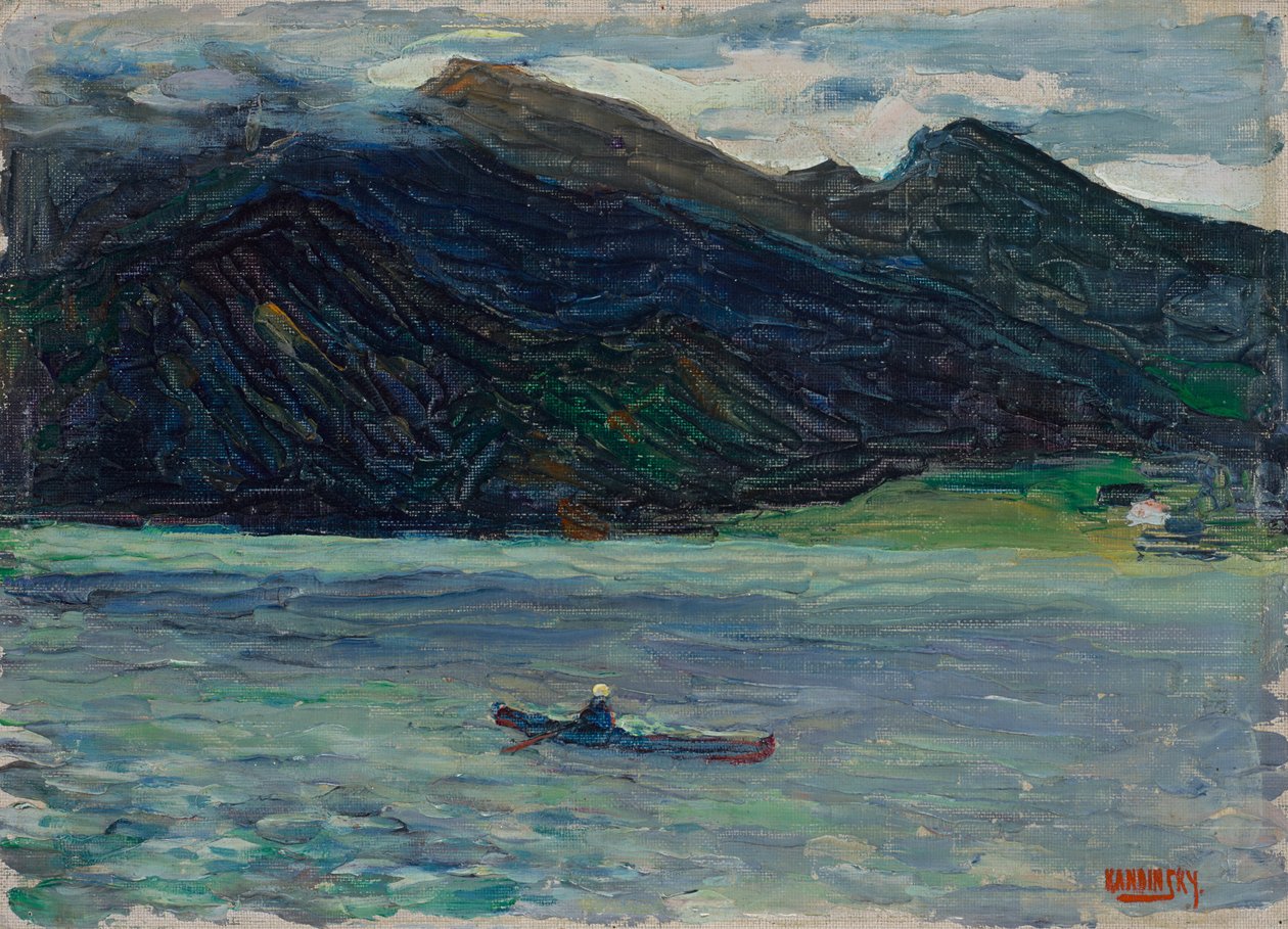 Kochel – Lake with Boat by Wassily Kandinsky