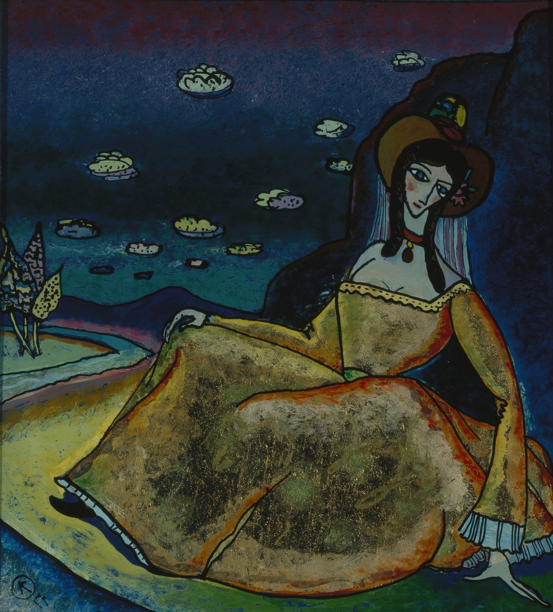 Lady in Gold Dress by Wassily Kandinsky