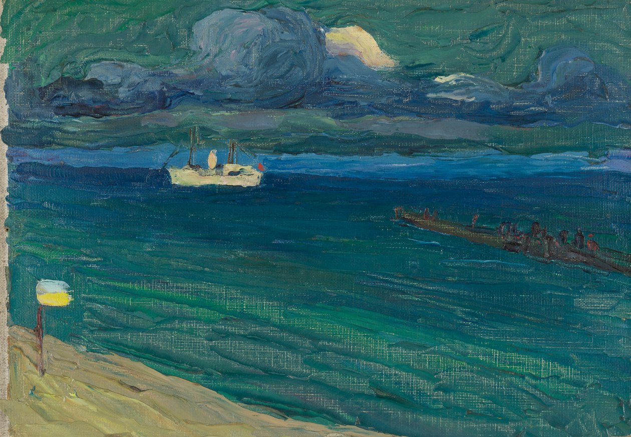 Rapallo – Seascape with Steamer by Wassily Kandinsky