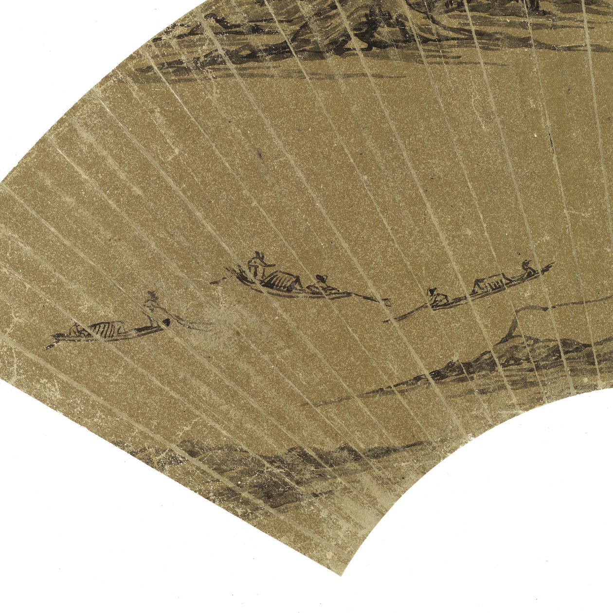 Landscape with Lake and Three Boats (detail) by Wen Zhengming