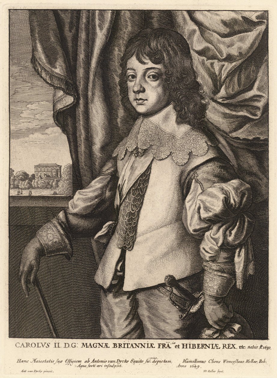 Charles II. State 7 by Wenceslaus Hollar