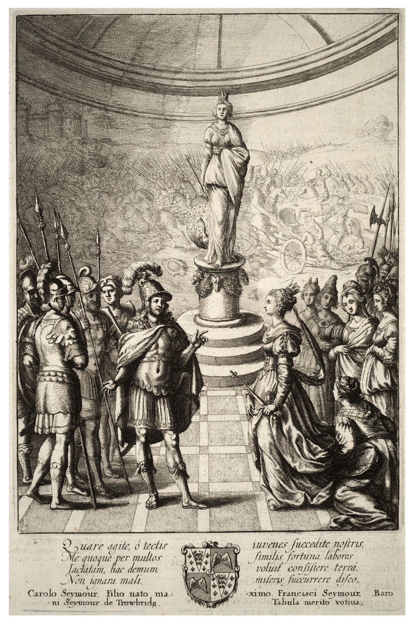 Dido and Aeneas. State 2 by Wenceslaus Hollar