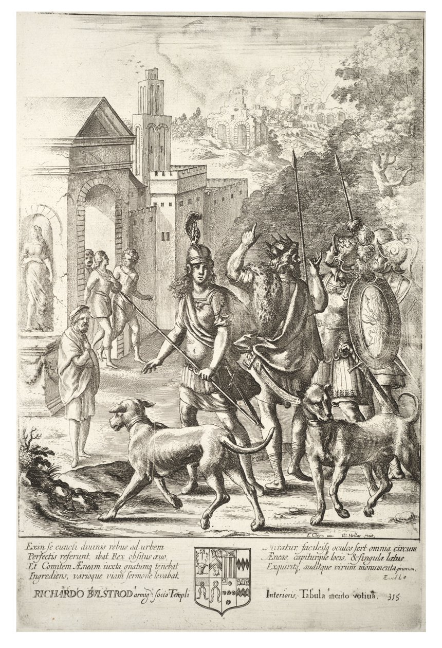Evander and Aeneas at Palentium. State 4 by Wenceslaus Hollar