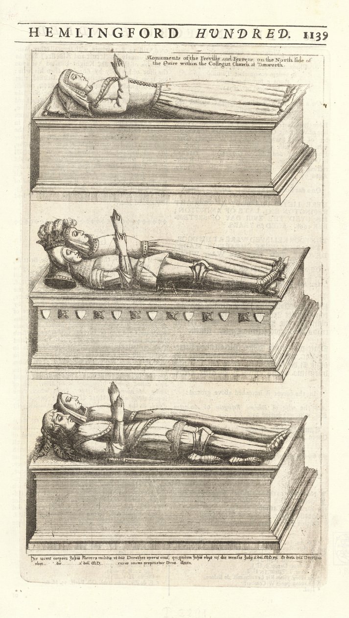 Frevill and Ferrers Monument by Wenceslaus Hollar